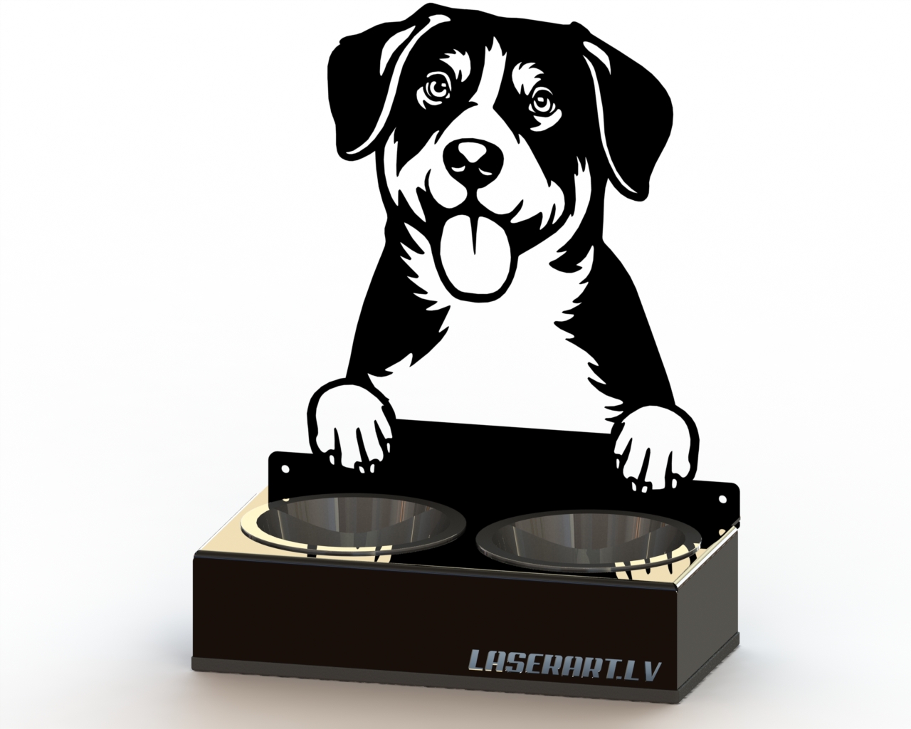 2-Bowl Dog Feeder, Entlebucher Mountain Dog breed, Raised Feeding Station