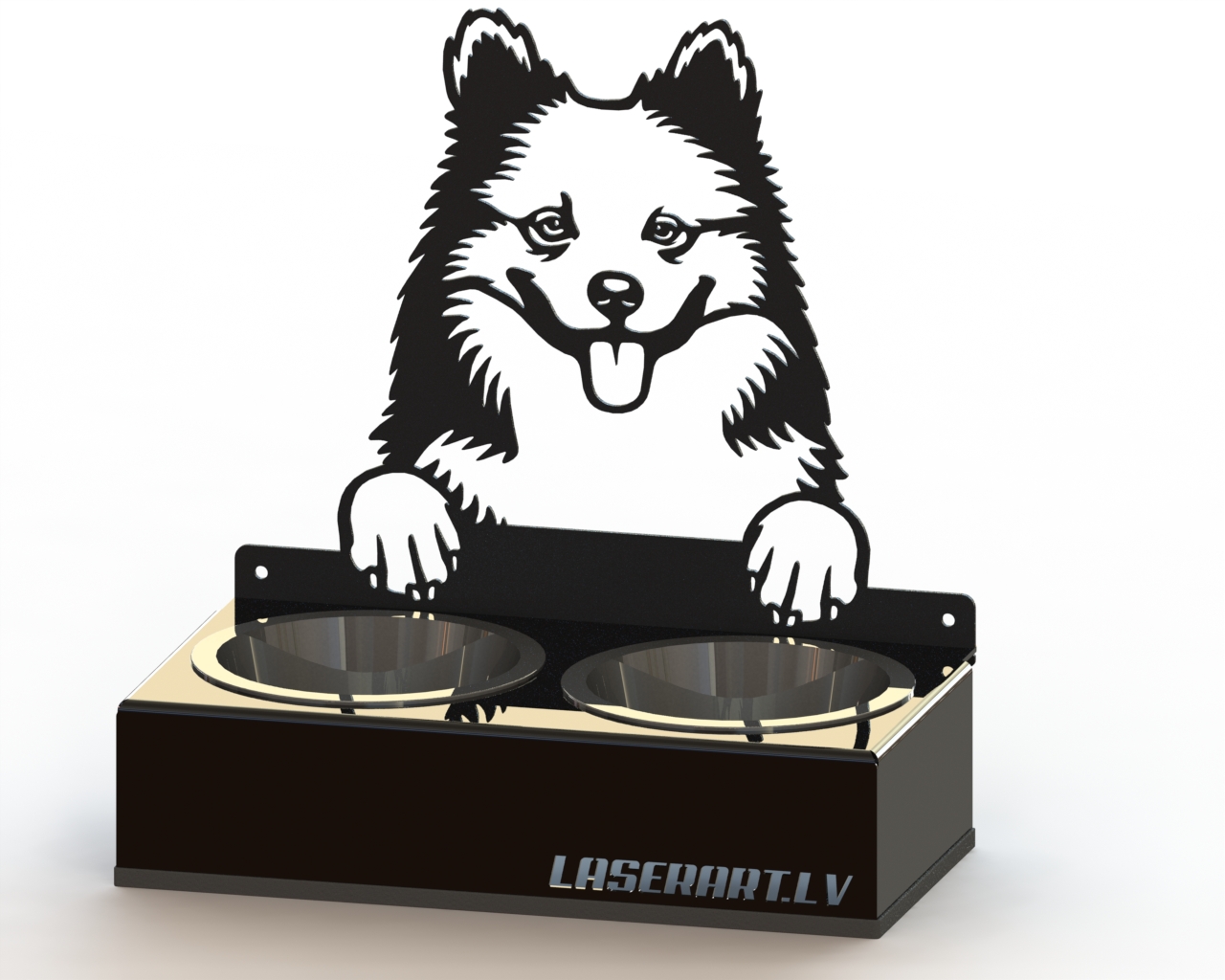 2-Bowl Dog Feeder, Icelandic Sheepdogs Dog breed, Raised Feeding Station