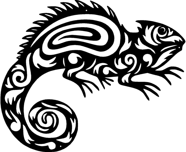 Metall väggkonstpanel / dekor - 
Ödla