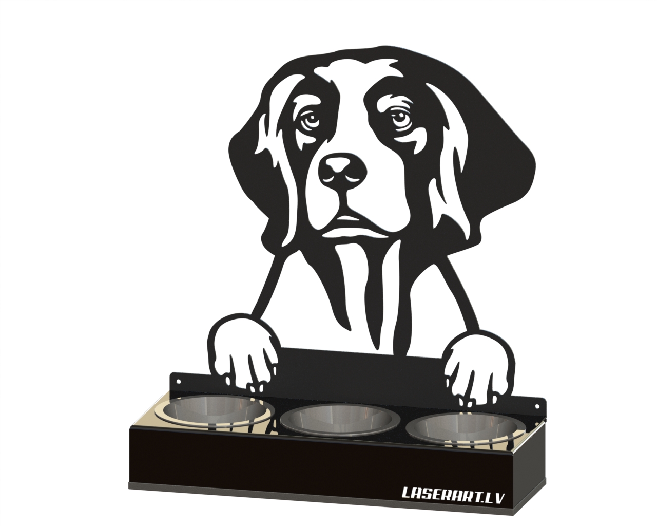 Hundmatare med 3 skålar, Setters (Irish Red and White) Hundras, Upphöjd Matskål