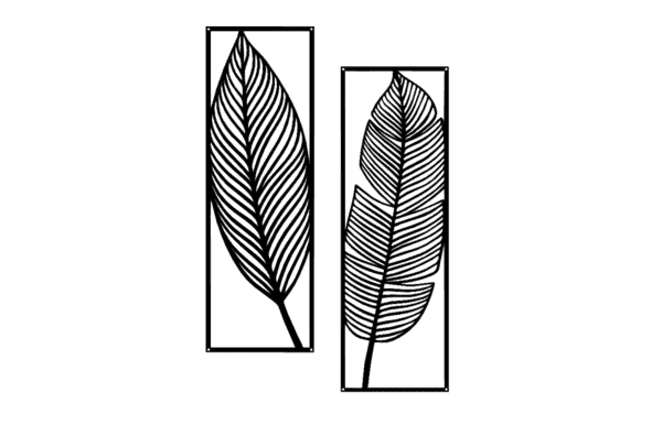 Metall väggkonstpanel / dekor - Blad