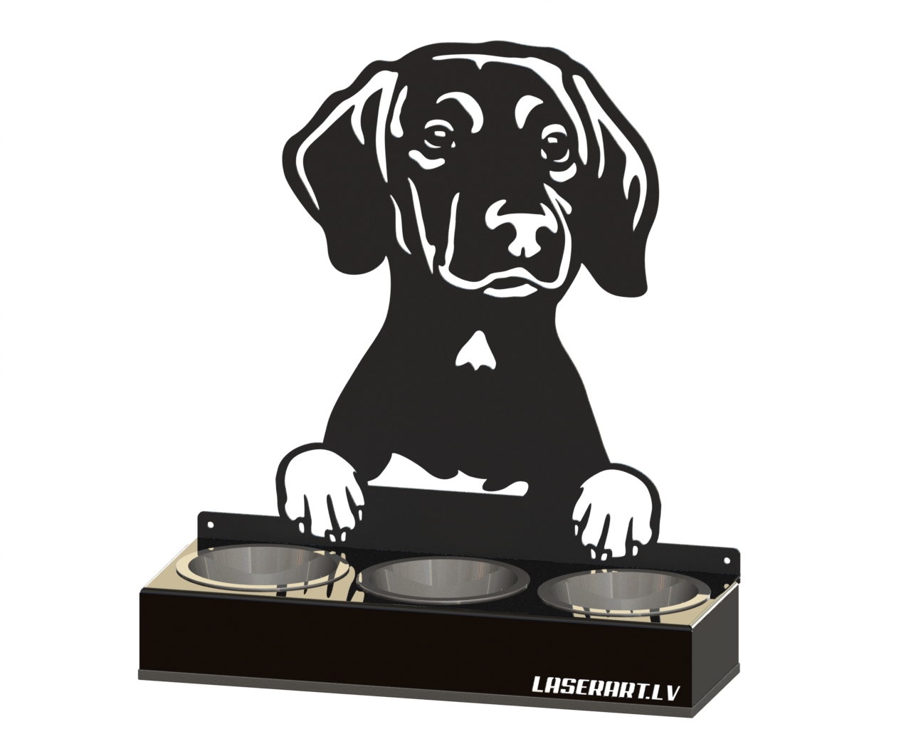 3-Bowl Dog Feeder, Plott Hounds Dog breed, Raised Feeding Station